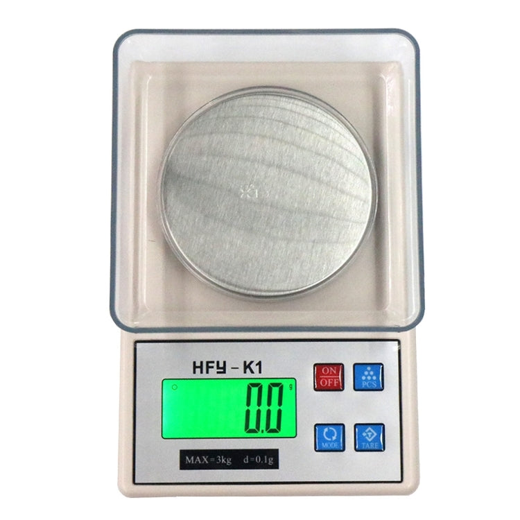 HFY-K1 3000g x 0.1g Professional Portable Digital Gold Jewellery Scale with Back-Lit LCD Display, Tare, PCS