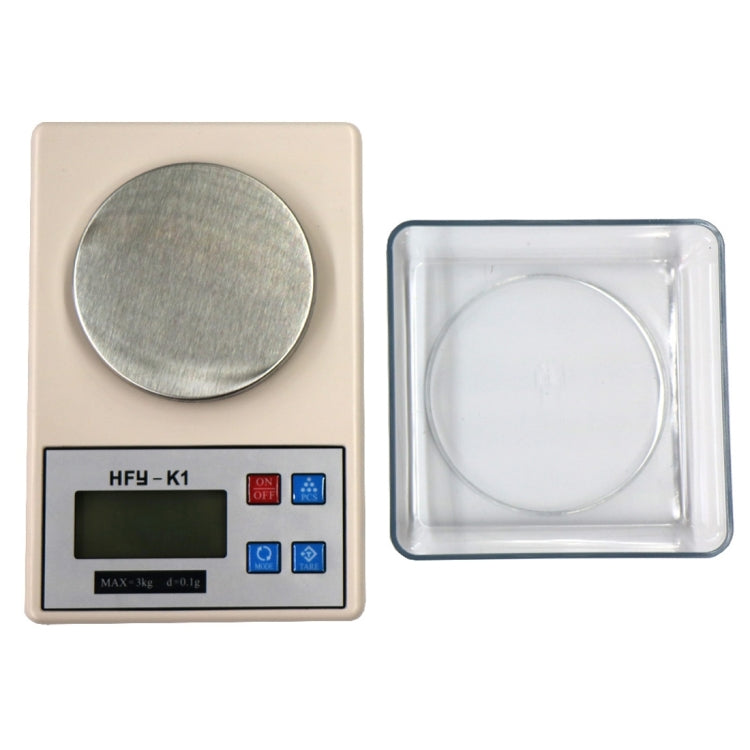 HFY-K1 3000g x 0.1g Professional Portable Digital Gold Jewellery Scale with Back-Lit LCD Display, Tare, PCS