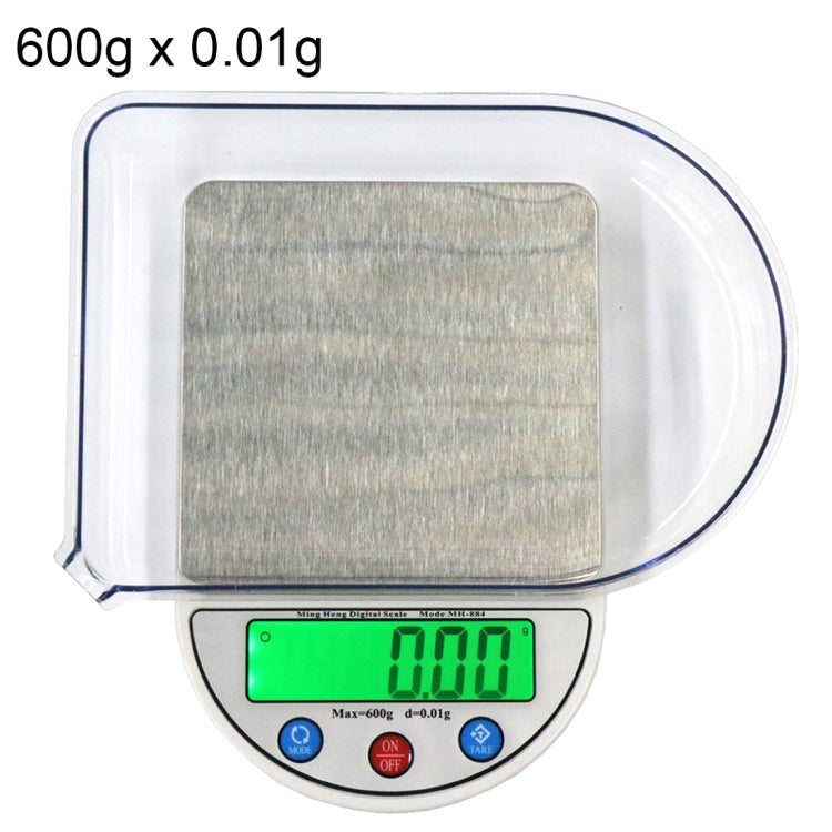 MH-884 600g x 0.01g High Accuracy Digital Electronic Portable Kitchen Scale Balance Device with 3.5 inch LCD Screen