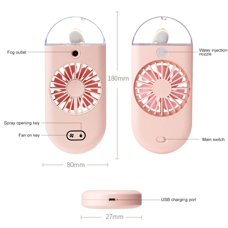 BD-BS1 Handheld Mini Humidifier Spray USB Cooling Fan (Green)