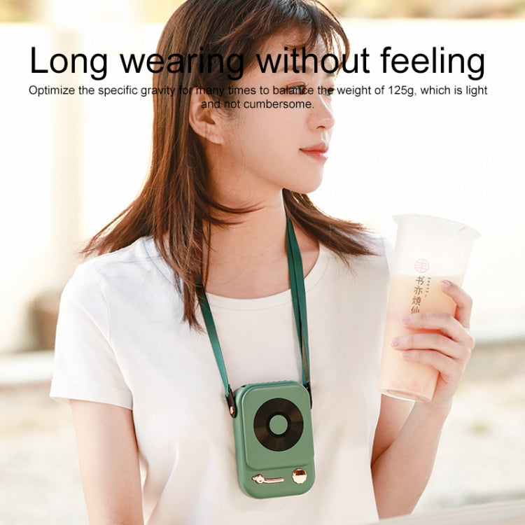 BD-D26 Retro Phonograph Leafless Hanging Neck Fan USB Charging Desktop Fan