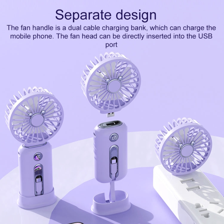 2 in 1 Portable Handheld Small Fan 10000mAh Fast Charge Power Bank