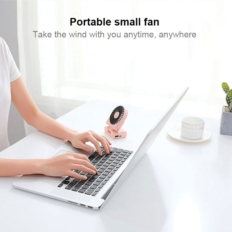 QD-F1 Mini Folding Neck Powerbank Electric Fan, with 3 Speed Control(White)