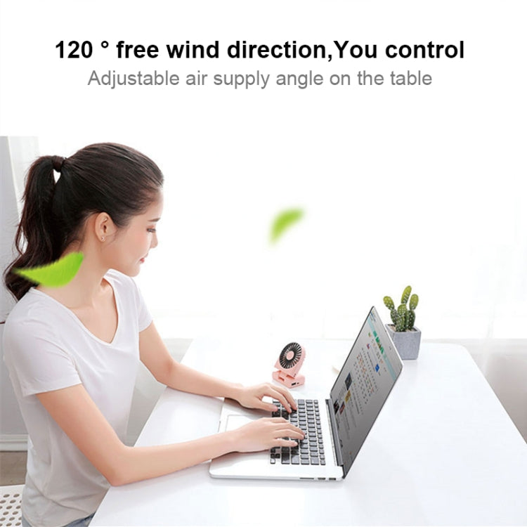 QD-F1 Mini Folding Neck Powerbank Electric Fan, with 3 Speed Control(White)