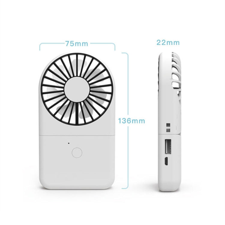 QD-F1 Mini Folding Neck Powerbank Electric Fan, with 3 Speed Control(White)