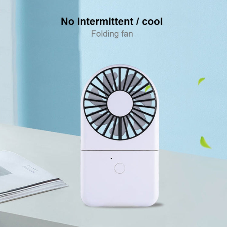 QD-F1 Mini Folding Neck Powerbank Electric Fan, with 3 Speed Control(White)