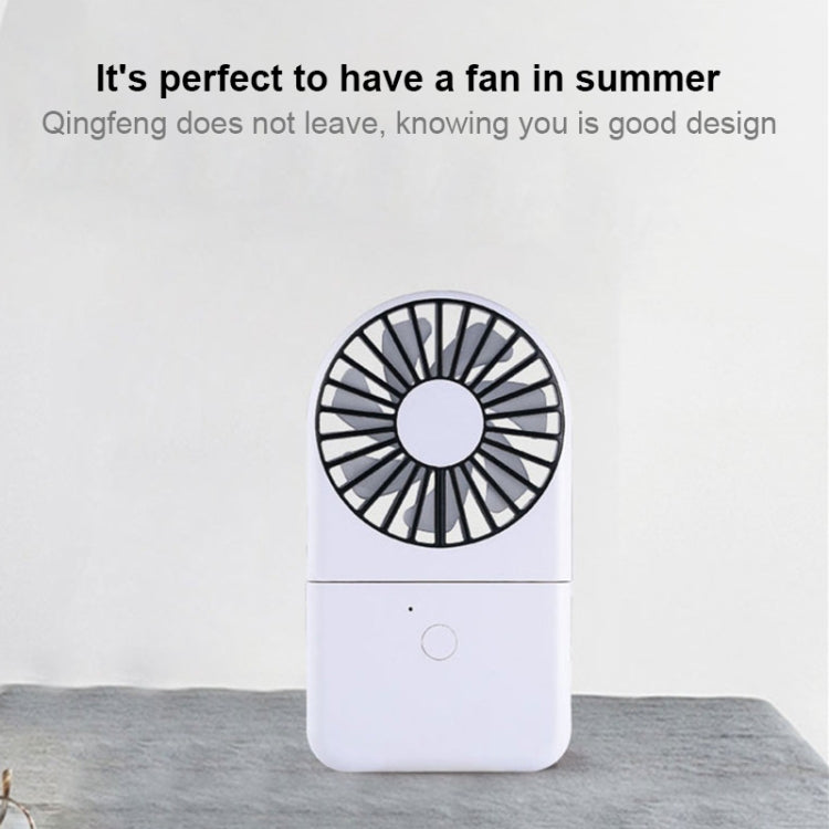 QD-F1 Mini Folding Neck Powerbank Electric Fan, with 3 Speed Control(White)