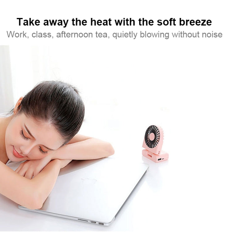 QD-F1 Mini Folding Neck Powerbank Electric Fan, with 3 Speed Control(White)