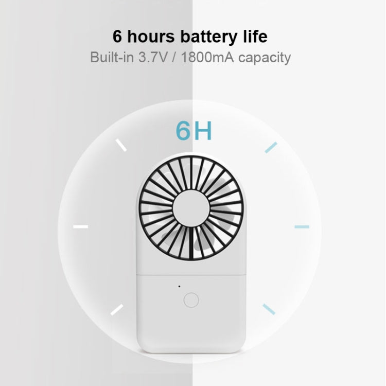 QD-F1 Mini Folding Neck Powerbank Electric Fan, with 3 Speed Control(White)
