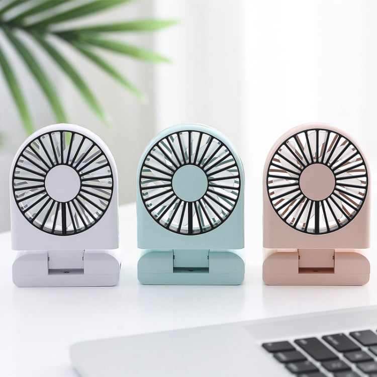 QD-F1 Mini Folding Neck Powerbank Electric Fan, with 3 Speed Control(White)