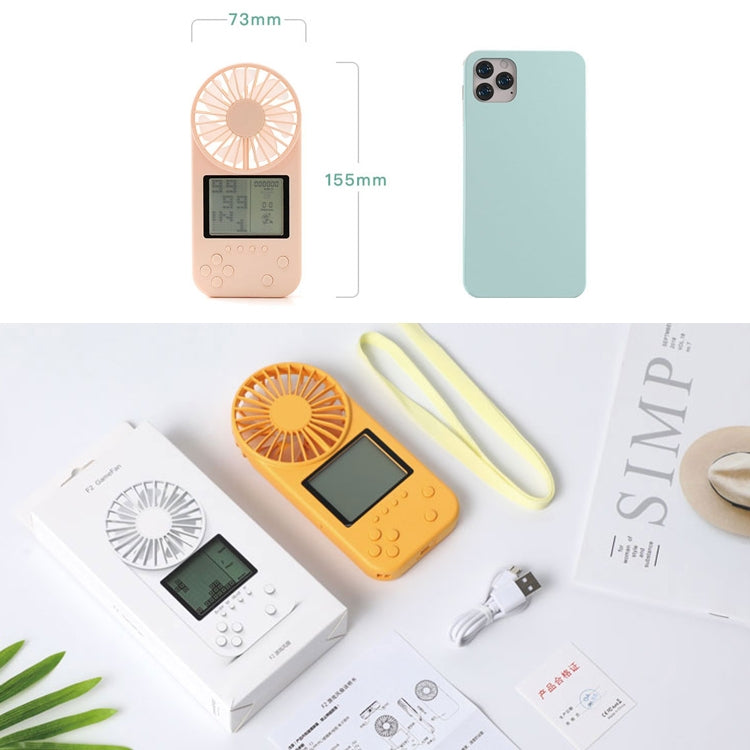 F2 Mini Handheld Game Electric Fan, with 3 Speed Control (Pink)