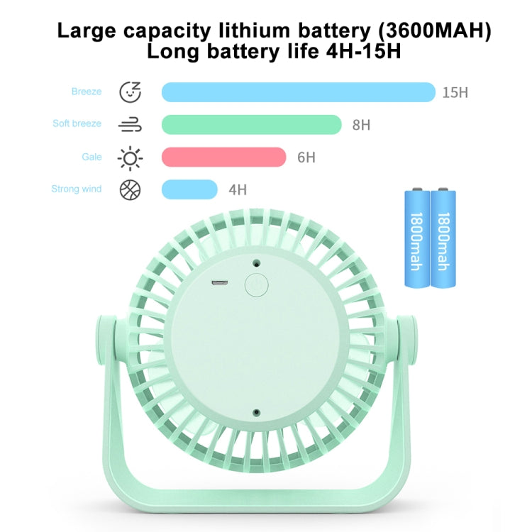 D605 Four Level Wind Speed Adjustable Portable Desktop Fan (Blue)