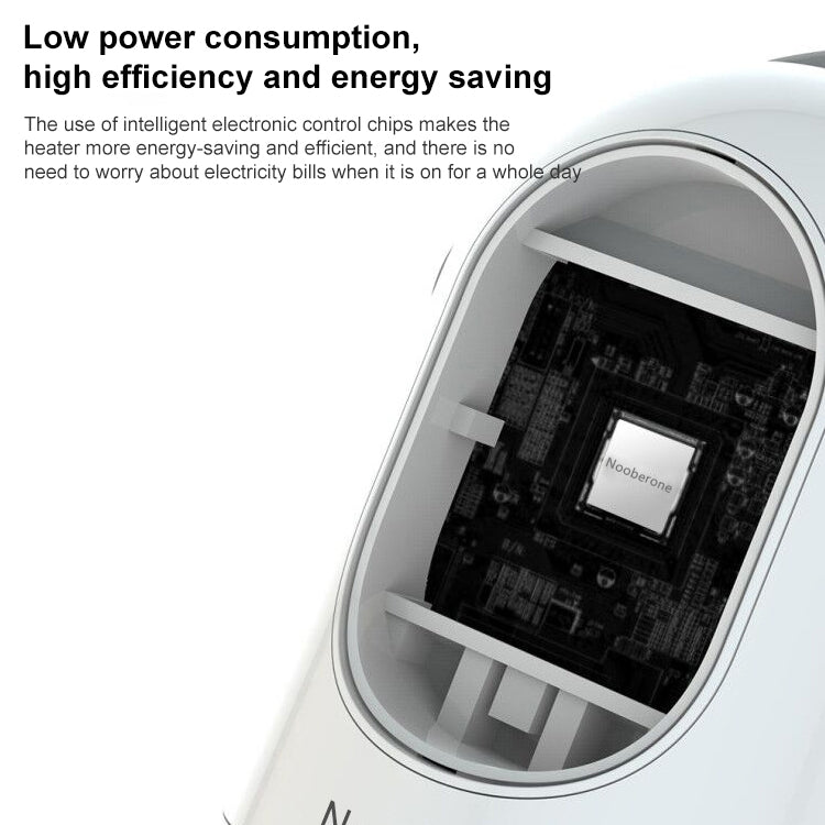 600W Winter Mini Electric Warmer Fan Heater Shaking Head Desktop Household Radiator Energy Saving, UK Plug (White)