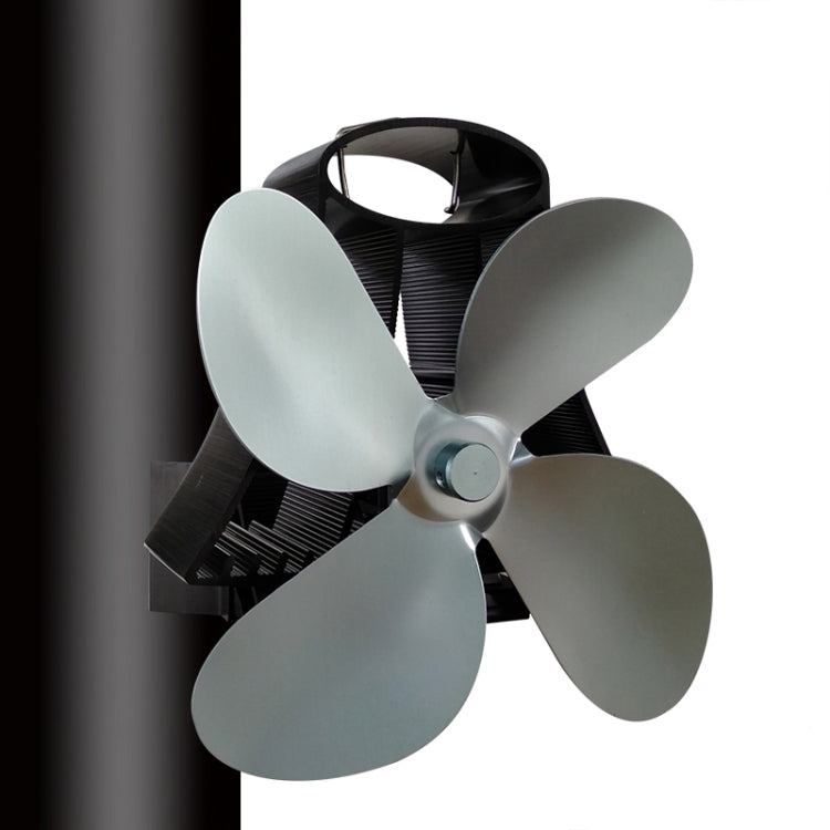 YL-105 4-Blade Aluminum Heat Powered Fireplace Stove Fan