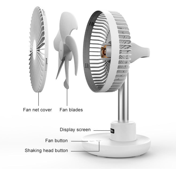 GXZ-F825 Adjustable USB Charging Electronic Display Desktop Electric Fan, 3 Speed Control