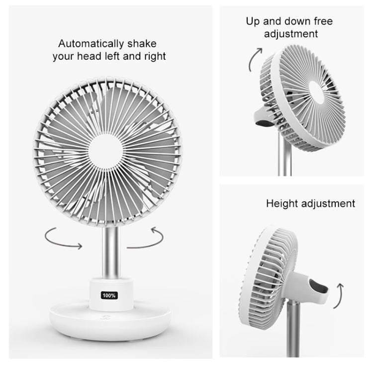 GXZ-F825 Adjustable USB Charging Electronic Display Desktop Electric Fan, 3 Speed Control