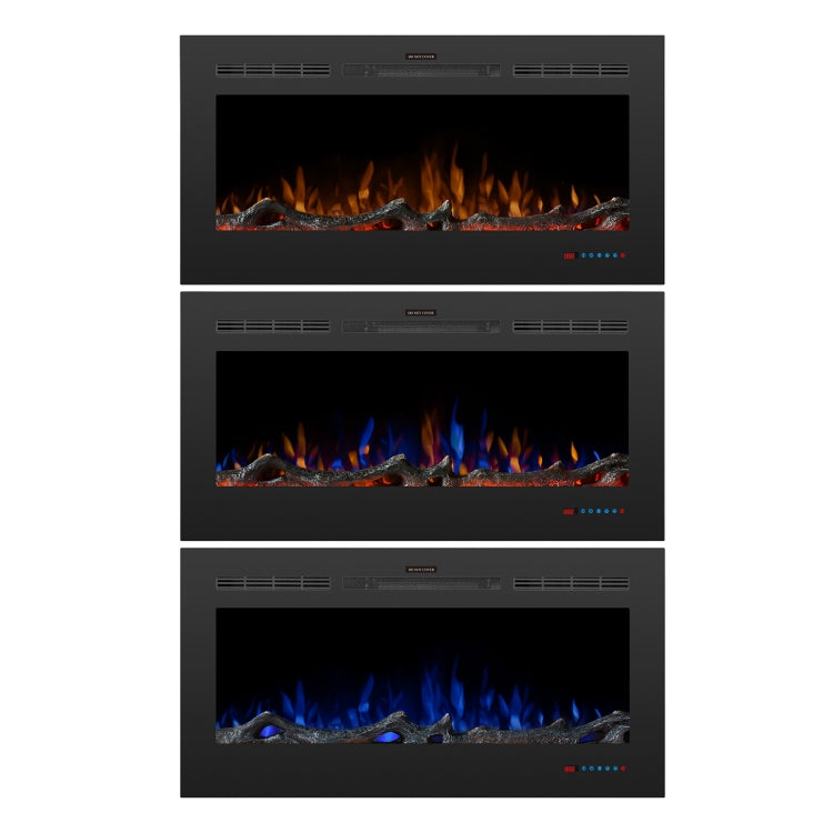 [EU Warehouse] 750/1500W 42 inch Embedded LED Flame Electric Fireplace Heater with Timer & Remote Control & Touch Screen Function