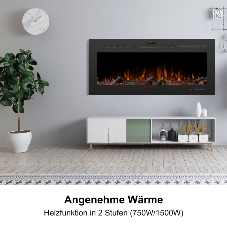 [EU Warehouse] 750/1500W 42 inch Embedded LED Flame Electric Fireplace Heater with Timer & Remote Control & Touch Screen Function