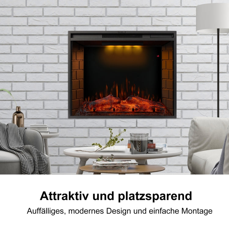 [EU Warehouse] 750/1500W 28 inch Embedded LED Flame Electric Fireplace Heater with Timer & Remote Control & Touch Screen Function