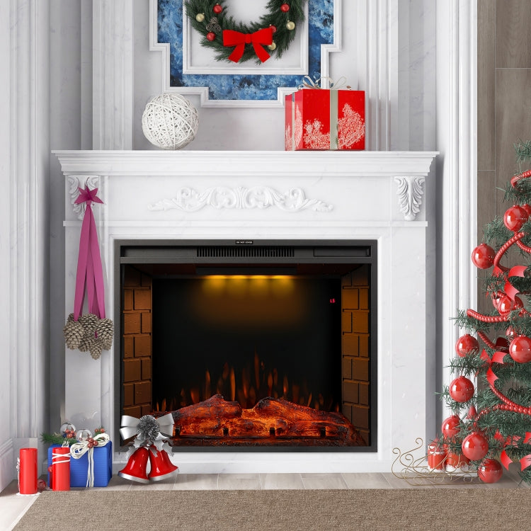 [EU Warehouse] 750/1500W 28 inch Embedded LED Flame Electric Fireplace Heater with Timer & Remote Control & Touch Screen Function
