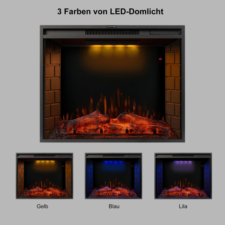 [EU Warehouse] 750/1500W 28 inch Embedded LED Flame Electric Fireplace Heater with Timer & Remote Control & Touch Screen Function