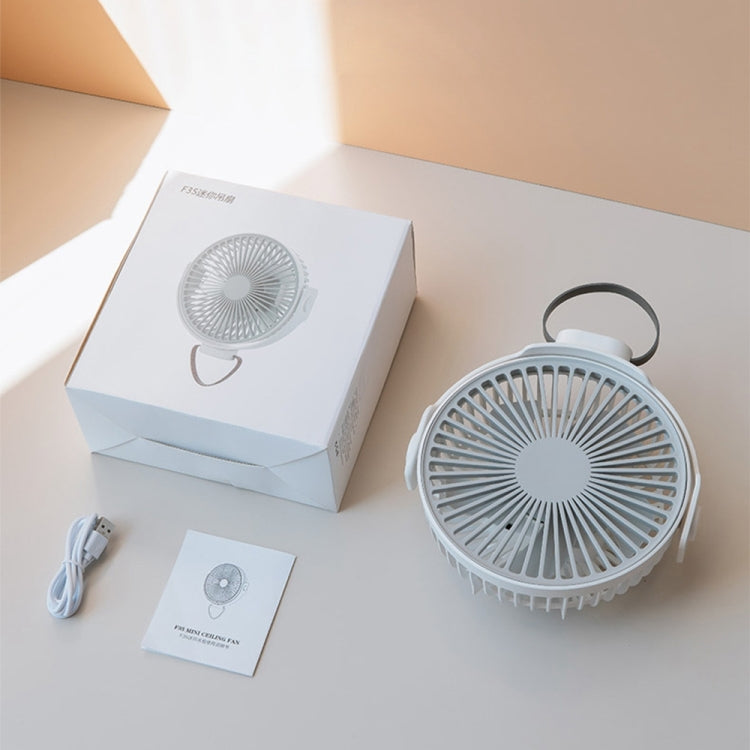 F35 Mini Adjustable USB Charging Desktop Electric Ceiling Fan, 4 Speed Control
