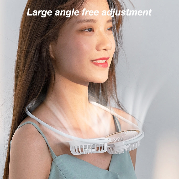WS36 4.5W 1800mAh Angle Adjustable Three-speed Silent Hanging Neck Fan Multi-function Handheld and Desktop Small Fan