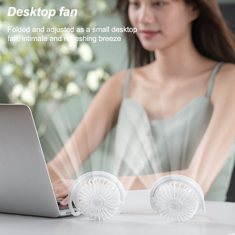 WS36 4.5W 1800mAh Angle Adjustable Three-speed Silent Hanging Neck Fan Multi-function Handheld and Desktop Small Fan