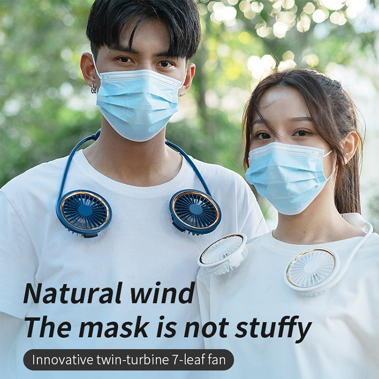 WS36 4.5W 1800mAh Angle Adjustable Three-speed Silent Hanging Neck Fan Multi-function Handheld and Desktop Small Fan
