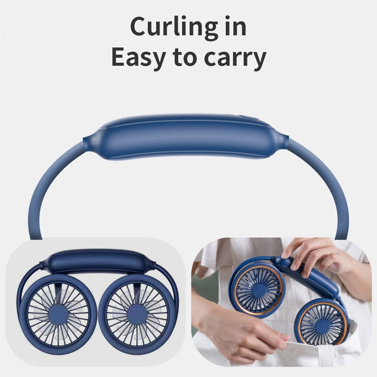 WS36 4.5W 1800mAh Angle Adjustable Three-speed Silent Hanging Neck Fan Multi-function Handheld and Desktop Small Fan