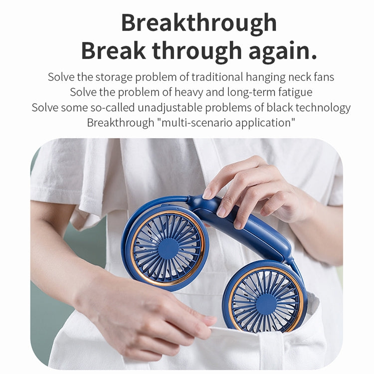 WS36 4.5W 1800mAh Angle Adjustable Three-speed Silent Hanging Neck Fan Multi-function Handheld and Desktop Small Fan