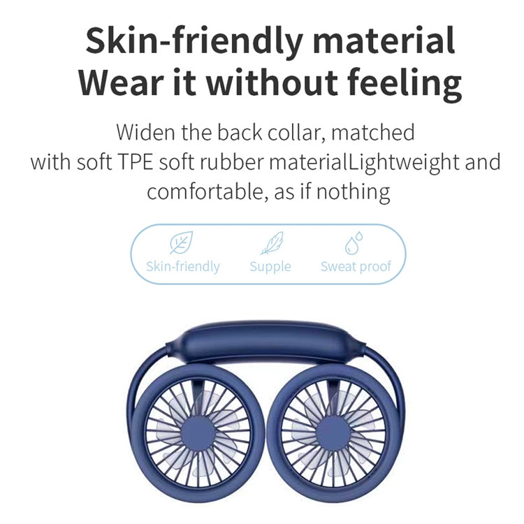 WS36 4.5W 1800mAh Angle Adjustable Three-speed Silent Hanging Neck Fan Multi-function Handheld and Desktop Small Fan