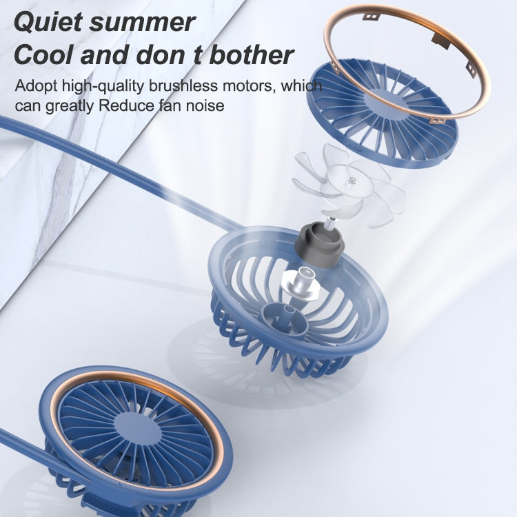 WS36 4.5W 1800mAh Angle Adjustable Three-speed Silent Hanging Neck Fan Multi-function Handheld and Desktop Small Fan