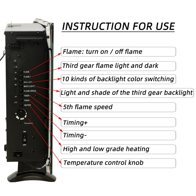 [US Warehouse] 42 inch 10 Color LED Imitation Flame Wall-mounted Electronic Fireplace with Remote Control