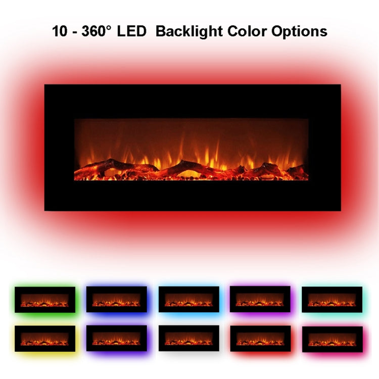 [US Warehouse] 42 inch 10 Color LED Imitation Flame Wall-mounted Electronic Fireplace with Remote Control