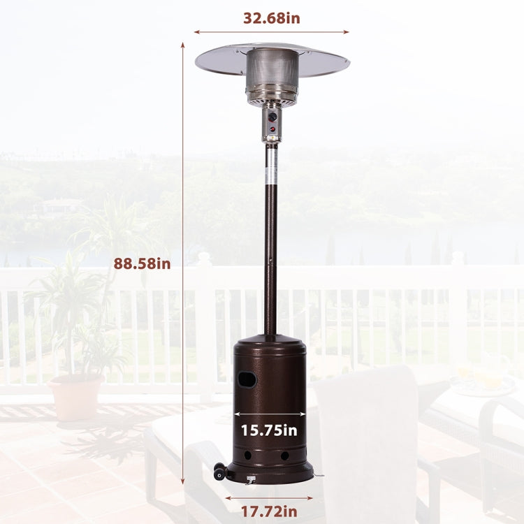 [US Warehouse] 88 inch Floor-standing Outdoor Gas Heater with Wheels And Base Reservoir