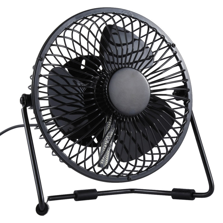 UF-240-05&07 Desktop Portable Multifunctional LED Metal USB Rechargeable Clock Fan, 2 Ranges Speed Modes(Black)