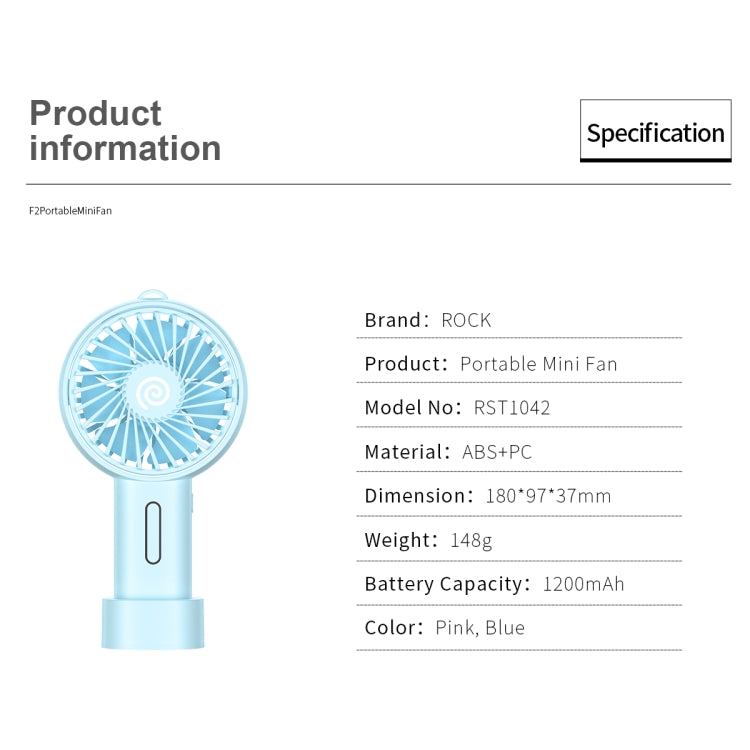 ROCK F2 Portable Mini 3-level Speed Mode USB Fan Desktop Mute Fan