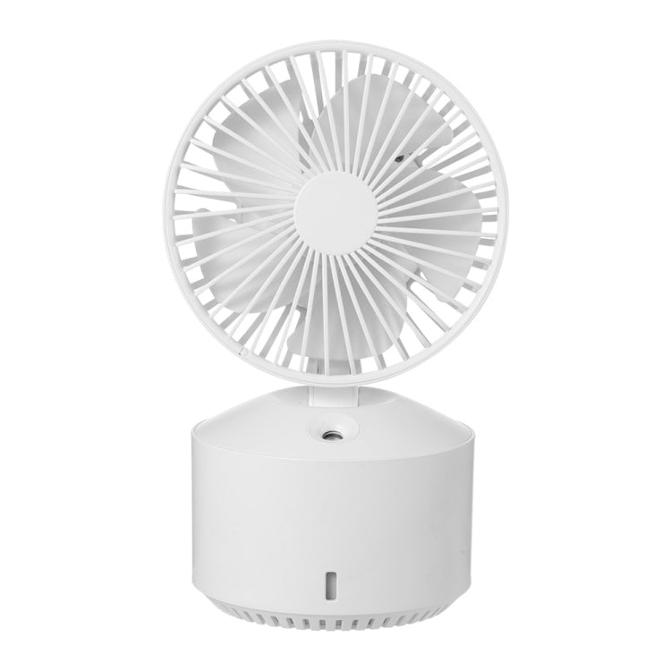 QW-F10 Mini USB Charging Mute Desktop Spray Humidifying Electric Fan, with 5 Speed Control (White)