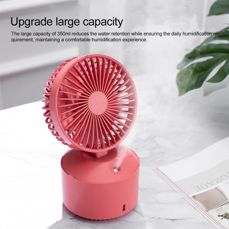 QW-F10 Mini USB Charging Mute Desktop Spray Humidifying Electric Fan, with 5 Speed Control (White)