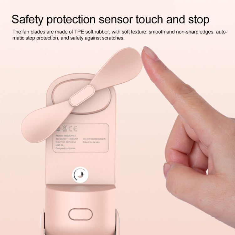 QW-F11 Mini Foldable Handheld Desktop Spray Humidifying Electric Fan, with 3 Speed Control