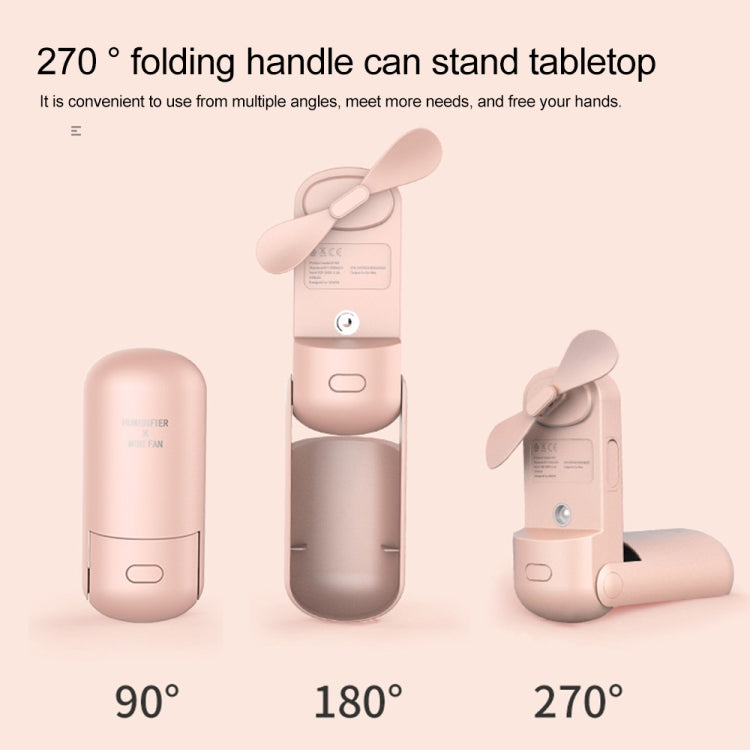 QW-F11 Mini Foldable Handheld Desktop Spray Humidifying Electric Fan, with 3 Speed Control