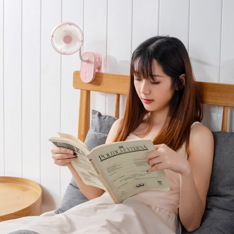 QW-F13 Multi-function Mini USB Charging Mute Clip Electric Fan Table Lamp, with 3 Speed Control