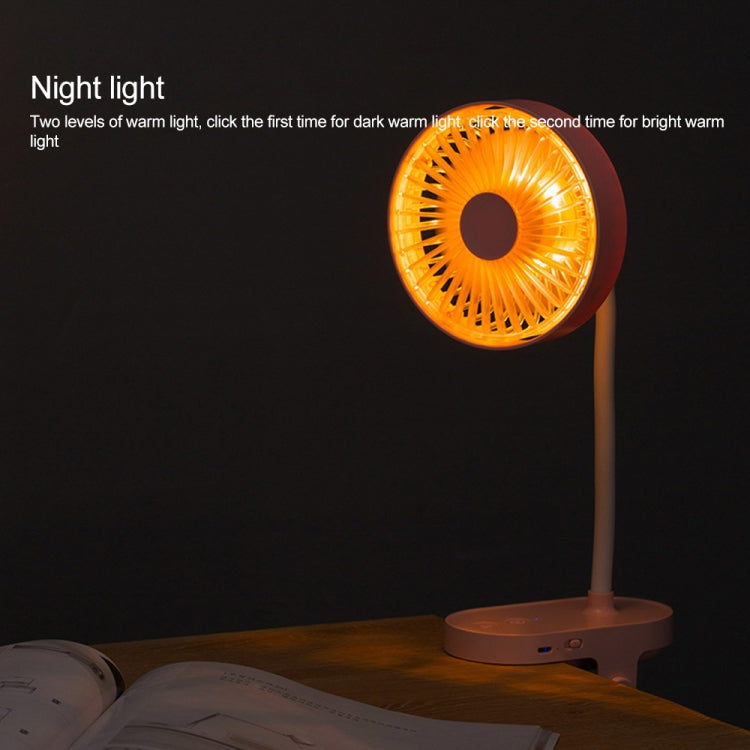 QW-F13 Multi-function Mini USB Charging Mute Clip Electric Fan Table Lamp, with 3 Speed Control