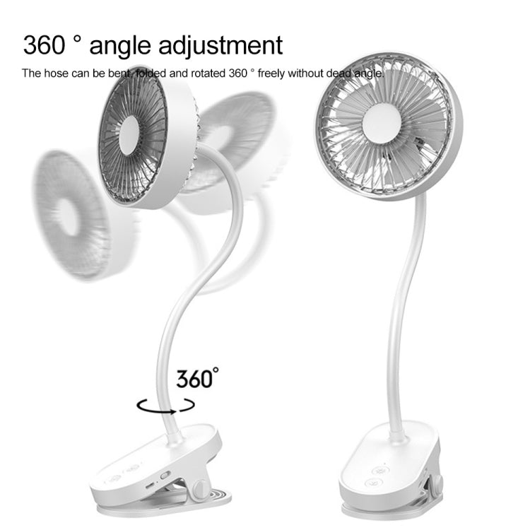 QW-F13 Multi-function Mini USB Charging Mute Clip Electric Fan Table Lamp, with 3 Speed Control