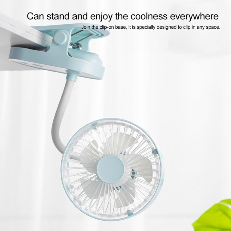 QW-F13 Multi-function Mini USB Charging Mute Clip Electric Fan Table Lamp, with 3 Speed Control