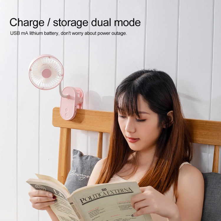 QW-F13 Multi-function Mini USB Charging Mute Clip Electric Fan Table Lamp, with 3 Speed Control