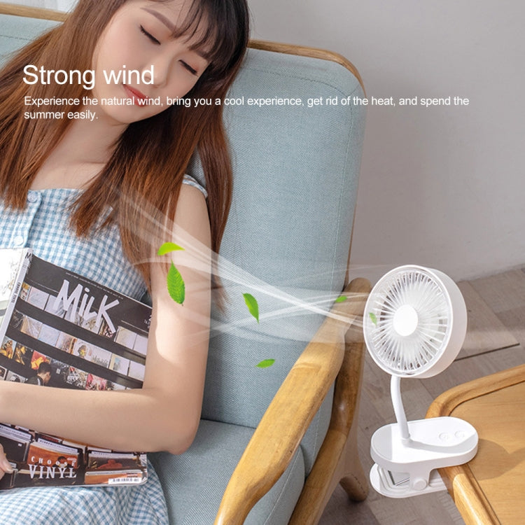 QW-F13 Multi-function Mini USB Charging Mute Clip Electric Fan Table Lamp, with 3 Speed Control