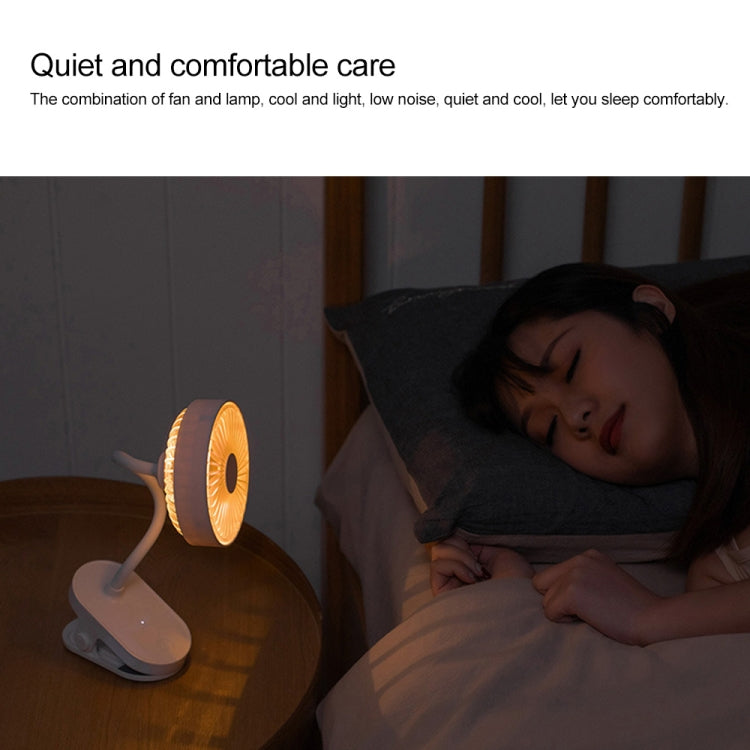 QW-F13 Multi-function Mini USB Charging Mute Clip Electric Fan Table Lamp, with 3 Speed Control