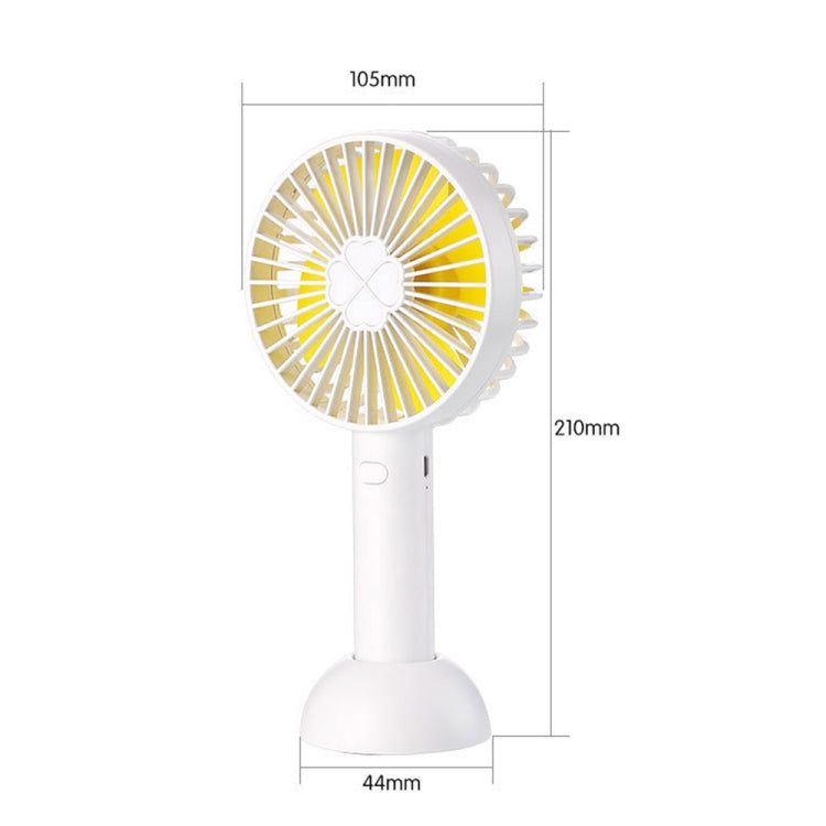 QW-F08 Mini USB Charging Handheld Desktop Clover Electric Fan, with 3 Speed Control (White)